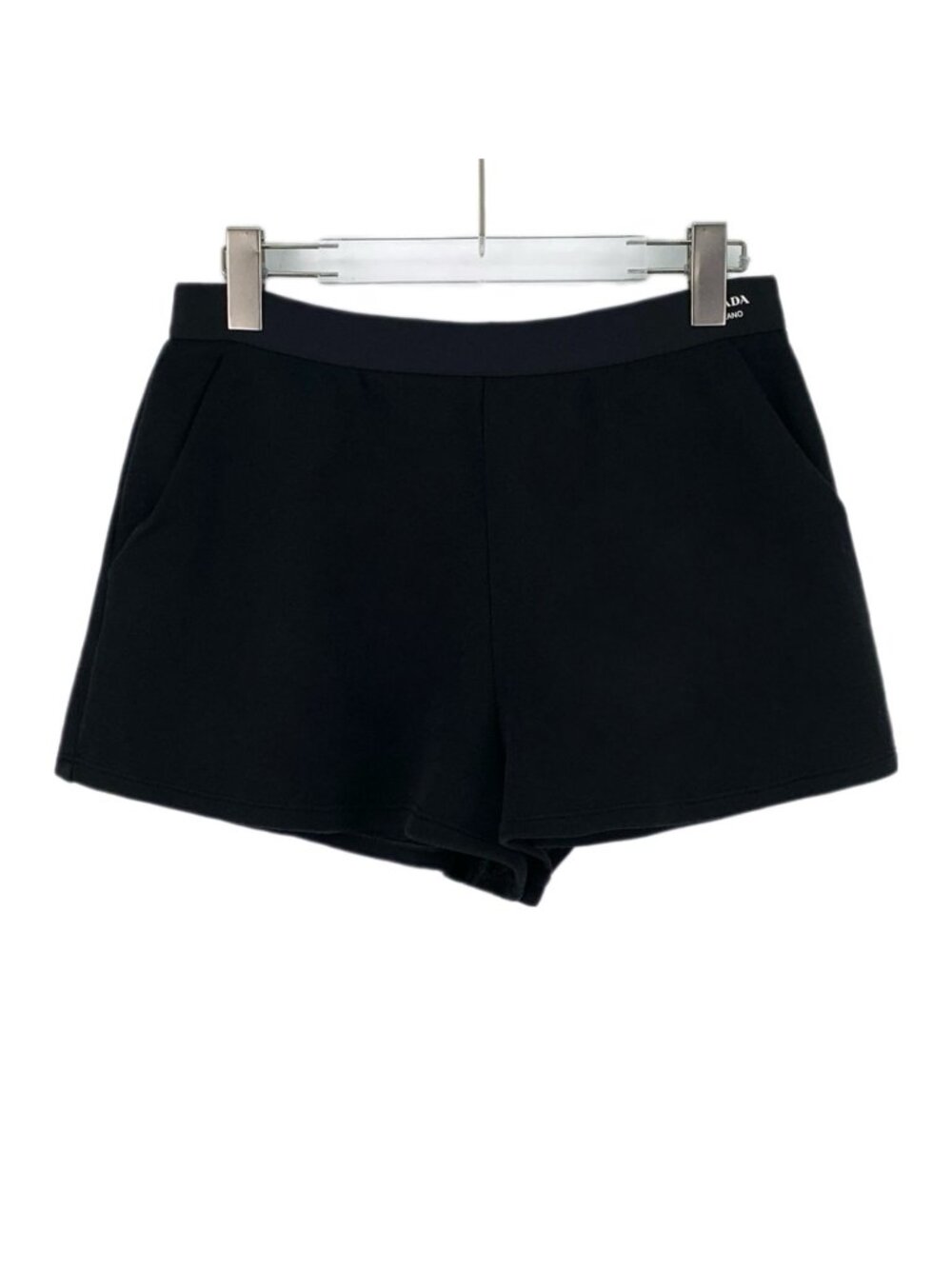 Prada Black Logo Lettering Shorts (2023 Collection) - Picture 1 of 9
